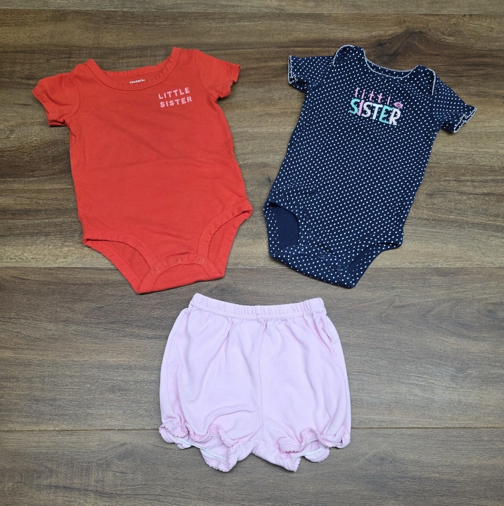 Bundle of Little Sister Baby Girl Spring & Summer Clothing SIZE: 6-9 & 9 Months